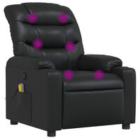 vidaXL Sillón de masaje reclinable cuero sintético negro