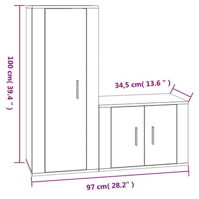 vidaXL Set de muebles para TV 2 pzas madera contrachapada roble sonoma