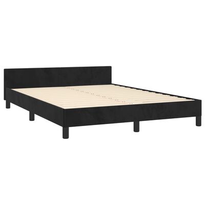 vidaXL Estructura de cama sin colchón terciopelo negro 140x200 cm