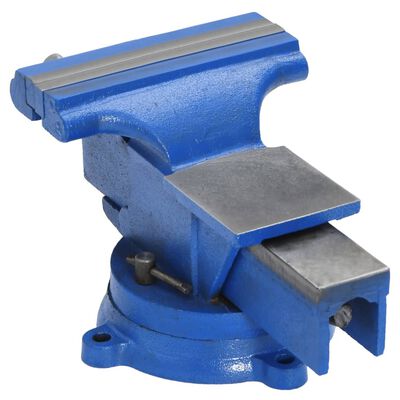 vidaXL Tornillo de banco hierro fundido azul 100 mm