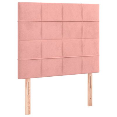 vidaXL Cama box spring con colchón terciopelo rosa 90x190 cm