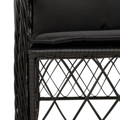 vidaXL Set de muebles jardín 5 pzas con cojines ratán sintético negro