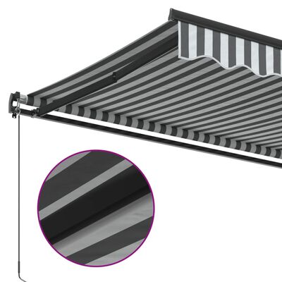 vidaXL Toldo retráctil manual gris antracita y blanco 350x250 cm