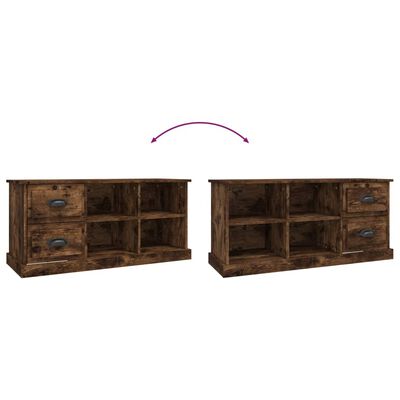 vidaXL Mueble de TV madera contrachapada roble ahumado 102x35,5x47,5cm