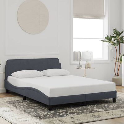 vidaXL Estructura de cama sin colchón terciopelo gris oscuro 140x200cm