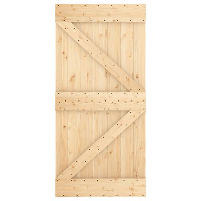 vidaXL Puerta corredera con herrajes madera maciza de pino 100x210 cm