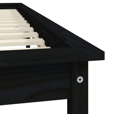 vidaXL Estructura de cama madera maciza de pino negro 140x200 cm