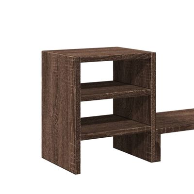 vidaXL Soporte monitor con organizador escritorio madera marrón roble