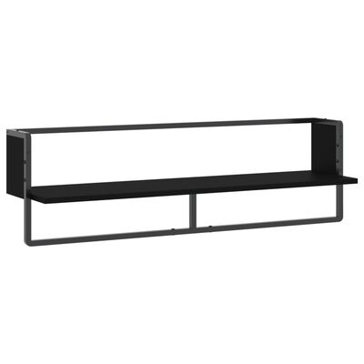 vidaXL Estante de pared con barra negro 100x25x30 cm