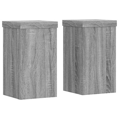 vidaXL Soportes de plantas 2 uds madera gris Sonoma 10x10x18 cm