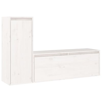 vidaXL Muebles para TV 2 piezas madera maciza de pino blanco