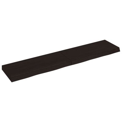 vidaXL Encimera de baño madera tratada marrón oscuro 140x30x(2-6) cm