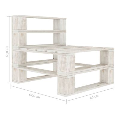 vidaXL Juego de muebles de palés para jardín 6 piezas madera blanco