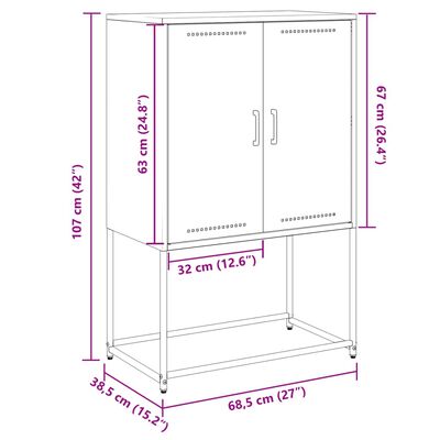 vidaXL Mueble para TV de acero verde oliva 100,5x39x60,5 cm