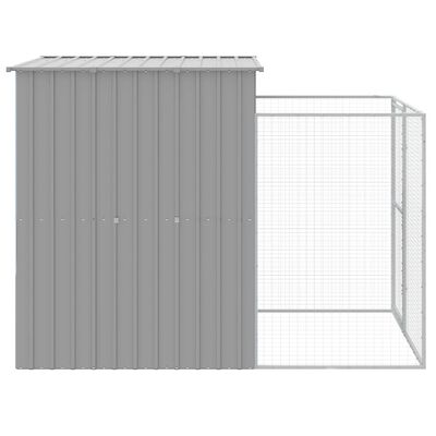 vidaXL Caseta perros corral acero galvanizado gris claro 165x251x181cm