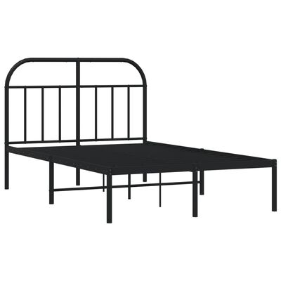 vidaXL Estructura cama sin colchón con cabecero metal negro 120x190 cm