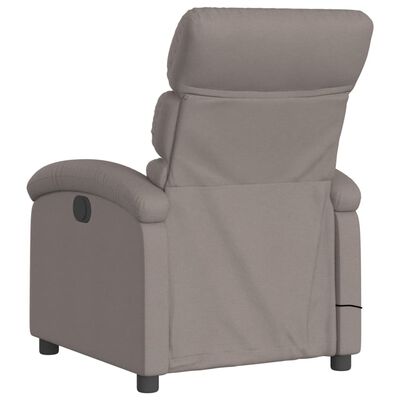 vidaXL Sillón de masaje reclinable de tela gris taupé