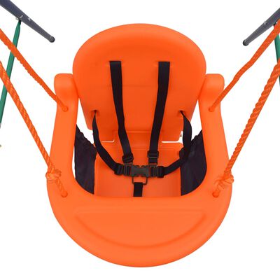 vidaXL Columpio individual y columpio para niños 2 en 1 naranja