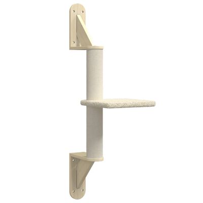 vidaXL Árbol rascador para gatos de pared crema 85,5 cm