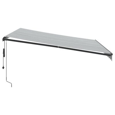 vidaXL Toldo retráctil automático luz LED antracita blanco 400x350 cm