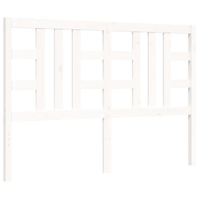 vidaXL Estructura de cama con cabecero madera maciza blanco 140x190 cm