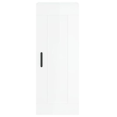 vidaXL Aparador alto madera contrachapada blanco brillo 34,5x34x180 cm