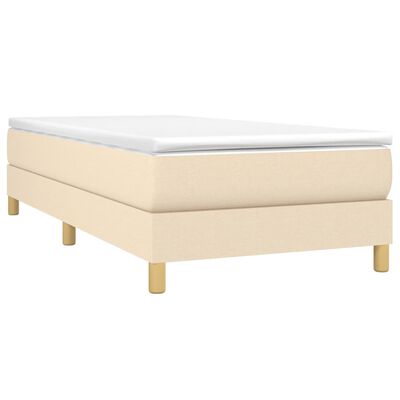 vidaXL Cama box spring con colchón tela color crema 90x200 cm