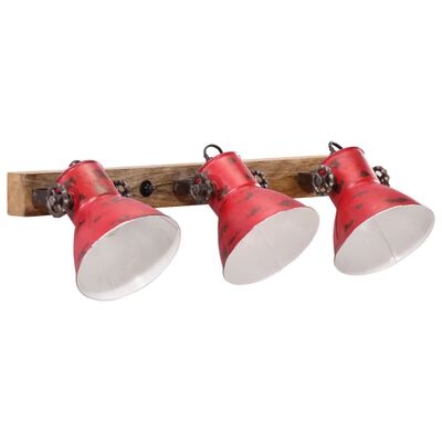 vidaXL Lámpara de pared rojo desgastado 25 W E27 65x25 cm