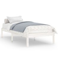 vidaXL Estructura de cama madera maciza individual blanco 75x190 cm