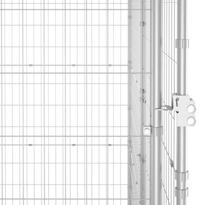 vidaXL Perrera de exterior de acero con techo 4,84 m²