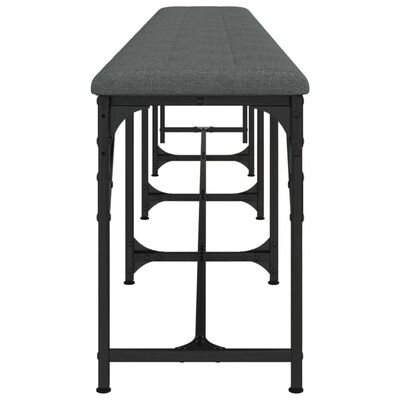 vidaXL Banco de comedor acero y tela gris oscuro 248x32x45 cm