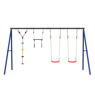 vidaXL Juego de columpios con columpios, trapecio y cuerda de discos