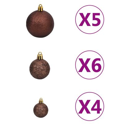 vidaXL Árbol de Navidad preiluminado con luces y bolas blanco 150 cm