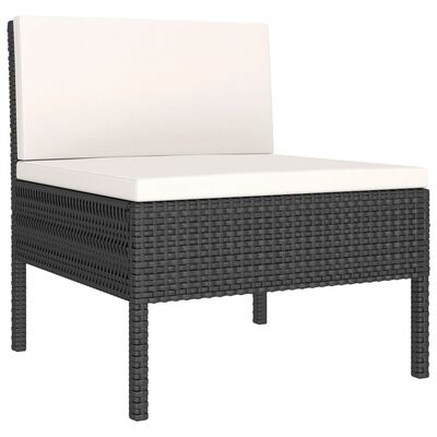 vidaXL Set de muebles de jardín 9 pzas cojines ratán sintético negro