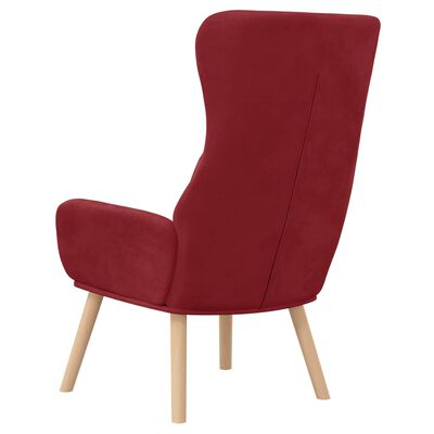 vidaXL Sillón de relax de terciopelo rojo vino tinto