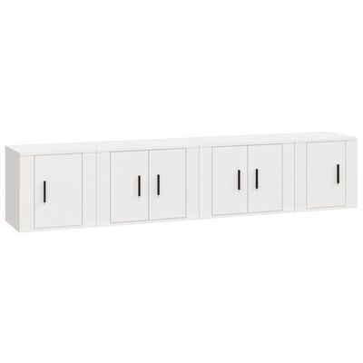 vidaXL Set de muebles para TV 4 piezas madera contrachapada blanco