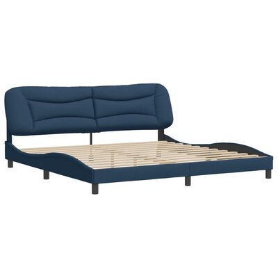 vidaXL Cama sin colchón tela azul 200x200 cm