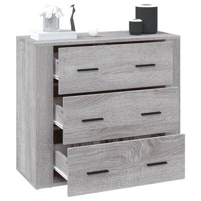 vidaXL Aparador de madera contrachapada gris Sonoma 80x33x70 cm