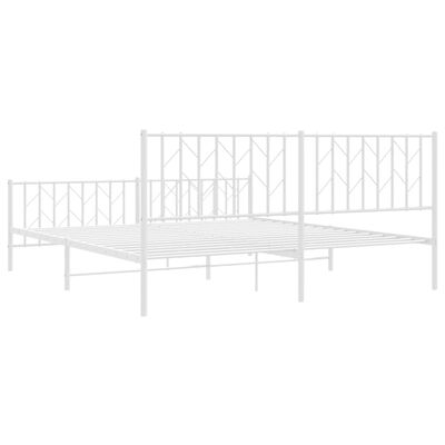 vidaXL Estructura cama sin colchón con estribo metal blanco 183x213 cm