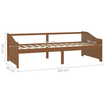 vidaXL Sofá cama de 3 plazas sin colchón marrón miel 90x200 cm