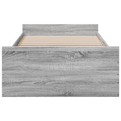 vidaXL Cama con cajones madera de ingeniería gris Sonoma 90x190 cm