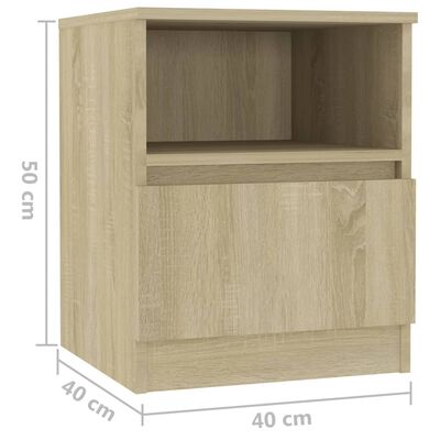 vidaXL Mesita de noche madera contrachapada roble Sonoma 40x40x50 cm