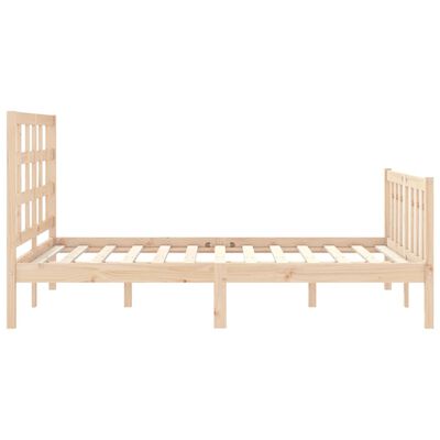 vidaXL Estructura de cama con cabecero madera maciza 140x200 cm