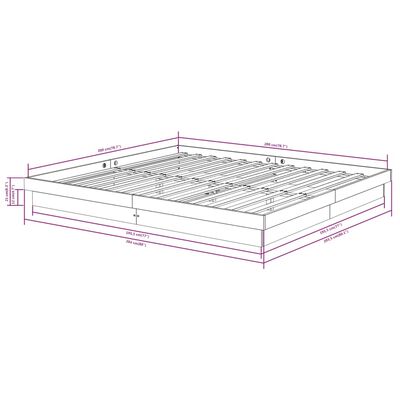 vidaXL Estructura de cama de madera maciza negro 200x200 cm