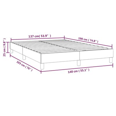 vidaXL Estructura de cama de cuero sintético blanco 140x190 cm