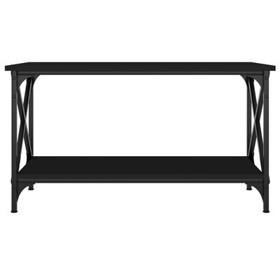 vidaXL Mesa de centro madera contrachapada y hierro negro 80x45x45 cm