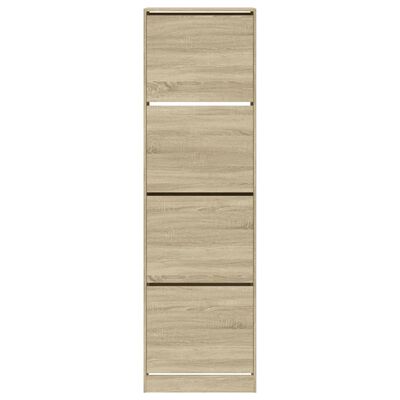 vidaXL Mueble zapatero 4 cajones abatibles roble Sonoma 60x42x204 cm