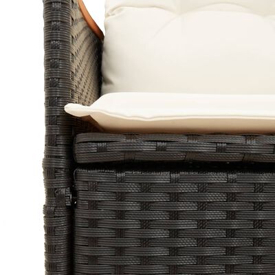 vidaXL Sillones reclinable jardín cojines 2 uds ratán sintético negro