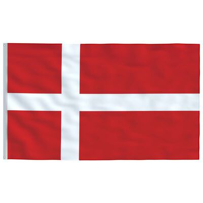 vidaXL Mástil y bandera de Dinamarca aluminio 6,23 m