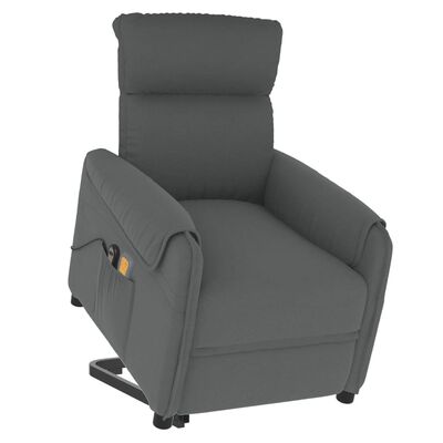 vidaXL Sillón de masaje elevable tela gris oscuro